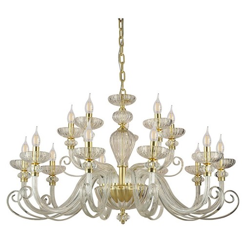 Подвесная люстра Newport ANNETTE 8620+5/C mat.soft gold clear