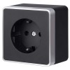 Розетка с заземлением Werkel Gallant (черный с серебром) W5071034
