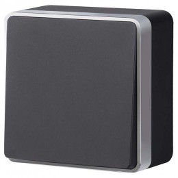 Выключатель одноклавишный Werkel Gallant (черный с серебром) W5010034