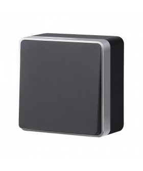 Выключатель проходной одноклавишный Werkel Gallant (черный с серебром) W5012034