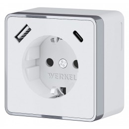 Розетка с заземлением и со шторками и USB Werkel Gallant (белая) W5071701