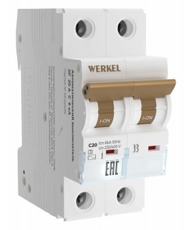 Автоматический выключатель 2P Werkel Автоматические выключатели W902P206