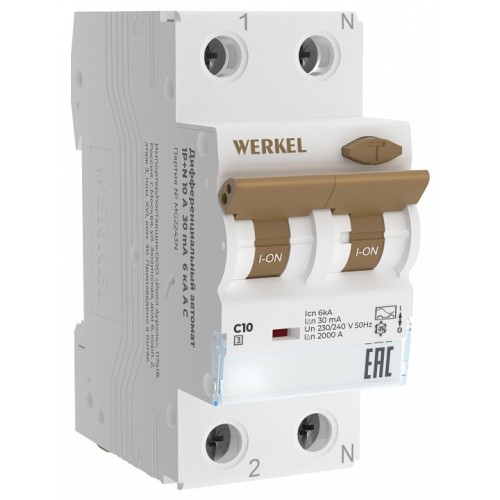 Дифференциальный автоматический выключатель 1P Werkel  W922P254