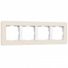 Рамка на 4 поста Werkel Split (айвори/белый, soft-touch) W0043066