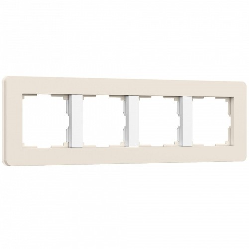 Рамка на 4 поста Werkel Split (айвори/белый, soft-touch) W0043066