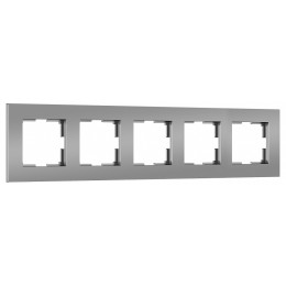 Рамка на 5 постов Werkel Slab серебро софт W0052965