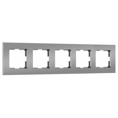Рамка на 5 постов Werkel Slab серебро софт W0052965