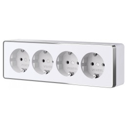 Розетка четверная с заземлением и со шторками Werkel Gallant W5072210