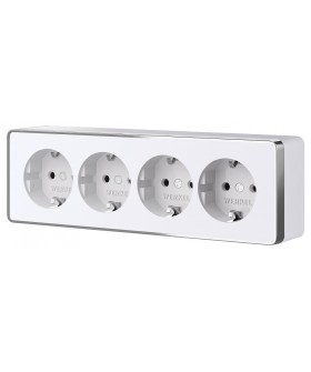 Розетка четверная с заземлением и со шторками Werkel Gallant W5072210 Розетка четверная с заземлением и со шторками Werkel Gallant W5072210