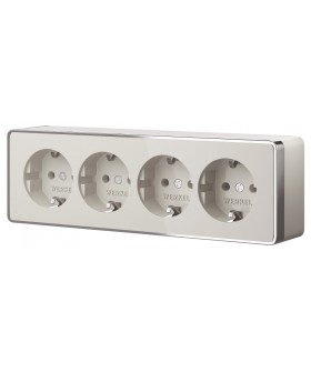 Розетка четверная с заземлением и со шторками Werkel Gallant W5072204 Розетка четверная с заземлением и со шторками Werkel Gallant W5072204