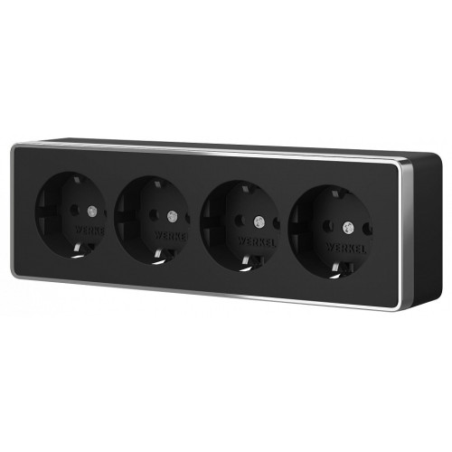 Розетка четверная с заземлением и со шторками Werkel Gallant W5072258
