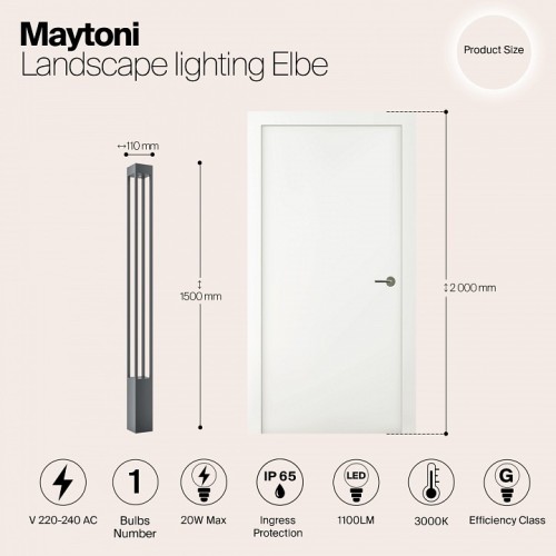 Наземный высокий светильник Maytoni Elbe O424FL-L20GF