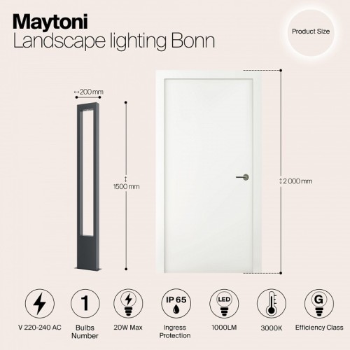 Наземный высокий светильник Maytoni Bonn O425FL-L20GF