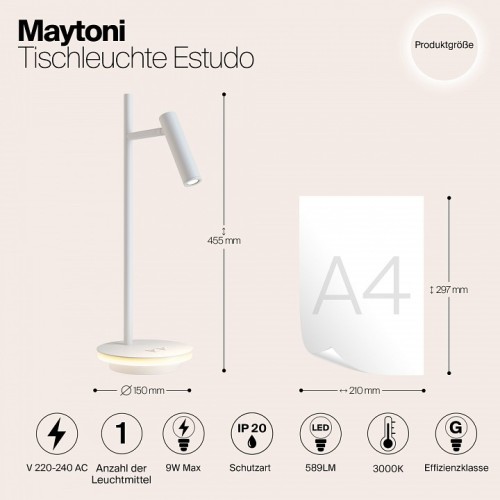 Настольная лампа офисная Maytoni Estudo Z010TL-L8W3K