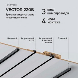 Трек встраиваемый Novotech VECTOR 220V 135303