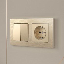 Розетка с заземлением, без рамки Werkel шампань W1171011