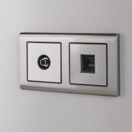 Розетка Ethernet RJ-45 без рамки Werkel глянцевый никель W1181002