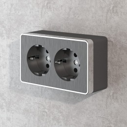 Розетка двойная с заземлением Werkel Gallant (графит рифленый) W5072104