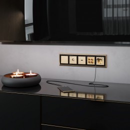 Розетка акустическая без рамки Werkel шампань рифленый W1185010