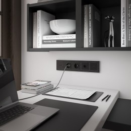 Розетка Ethernet RJ-45 без рамки Werkel черный матовый W1181008