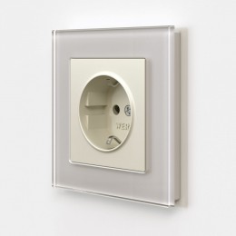 Розетка с заземлением и со шторками, без рамки Werkel айвори матовый W1171162
