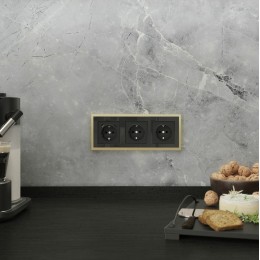 Рамка на 3 поста Werkel Baguette (черный/латунь) W0032852