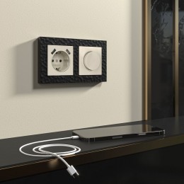 Розетка с заземлением и со шторками и 2хUSB, без рамки Werkel айвори матовый W1171562