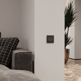 Выключатель сенсорый двухклавишный с подсветкой и функцией Wi-Fi, без рамки Werkel черный W4523008