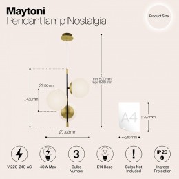 Подвесная люстра Maytoni Nostalgia MOD048PL-03G
