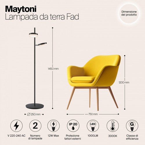 Торшер Maytoni Fad MOD070FL-L12B3K