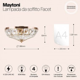 Накладной светильник Maytoni Facet MOD094CL-04G