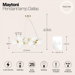 Подвесная люстра Maytoni Dallas MOD545PL-25BS
