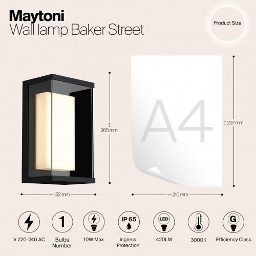 Накладной светильник Maytoni Baker Street O021WL-L10B4K
