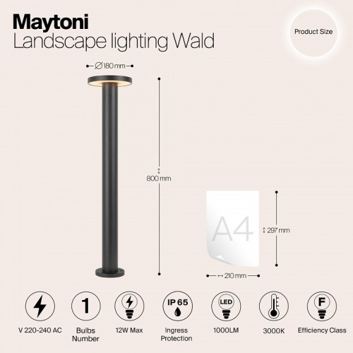 Наземный низкий светильник Maytoni Wald O420FL-L12GF1
