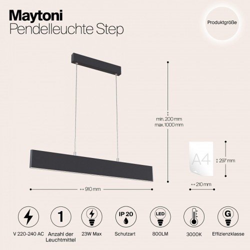 Подвесной светильник Maytoni Step P010PL-L23B