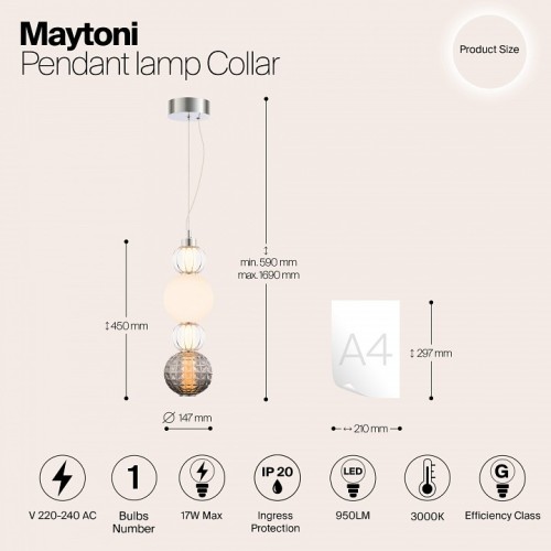 Подвесной светильник Maytoni Collar P069PL-L17CH3K