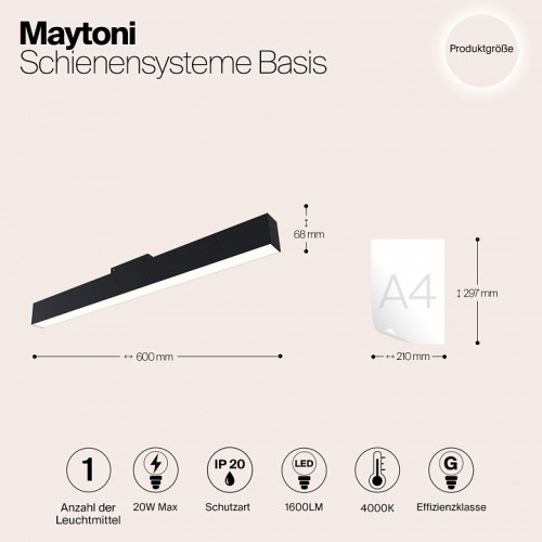 Накладной светильник Maytoni BASIS TR012-2-20W4K-B