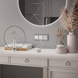 Выключатель проходной одноклавишный с подсветкой без рамки Werkel белый W1112101