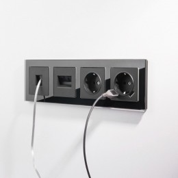 Розетка телефонная RJ-11 без рамки Werkel черный матовый W1182008