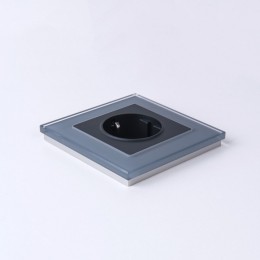 Розетка с заземлением, без рамки Werkel черный матовый W1171308