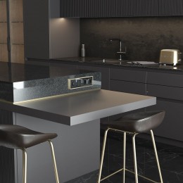 Рамка на 4 поста Werkel Baguette (черный/латунь) W0042852