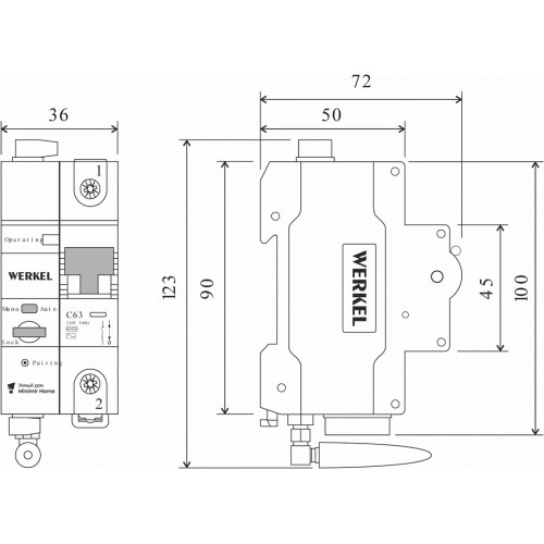 Автоматический выключатель 1P с Wi-Fi Werkel  W1001P6301