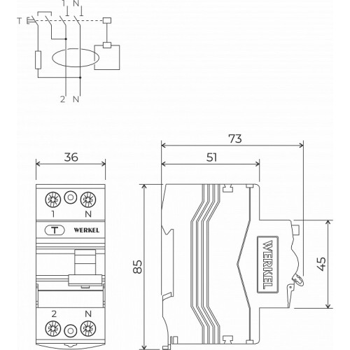 Устройство защитного отключения 1P Werkel  W812P404