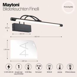 Подсветка для картины Maytoni Finelli MIR004WL-L12B