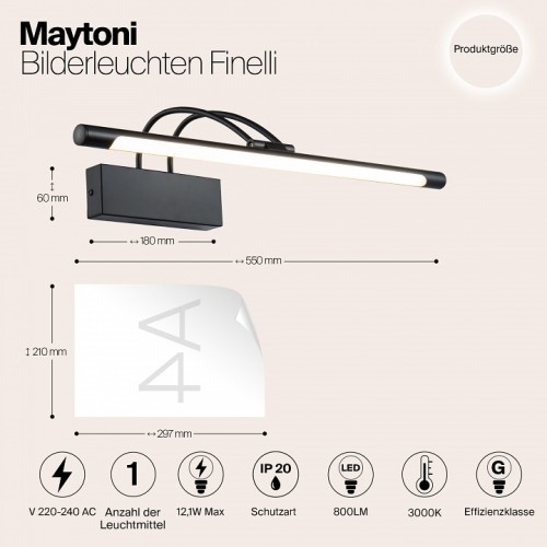 Подсветка для картины Maytoni Finelli MIR004WL-L12B