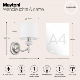 Бра Maytoni Alicante MOD014WL-01N