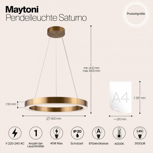 Подвесной светильник Maytoni Saturno MOD415PL-L45BS4K