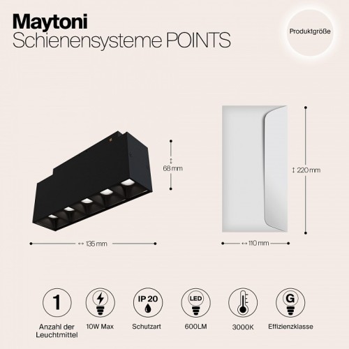 Накладной светильник Maytoni Points TR014-2-10W3K-B