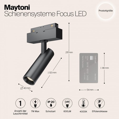 Светильник на штанге Maytoni Focus LED TR019-2-7W4K-B