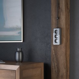 Розетка влагозащищенная с заземлением и со шторками Werkel Gallant (графит рифленый) W5073104